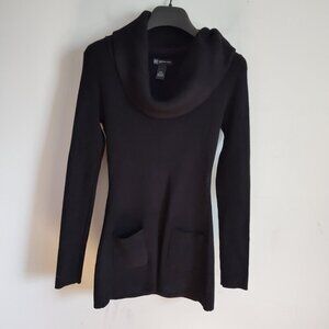 Ladies Petite SZ PS Inc Black Long-Sleeve Cowl-Neck Sweater